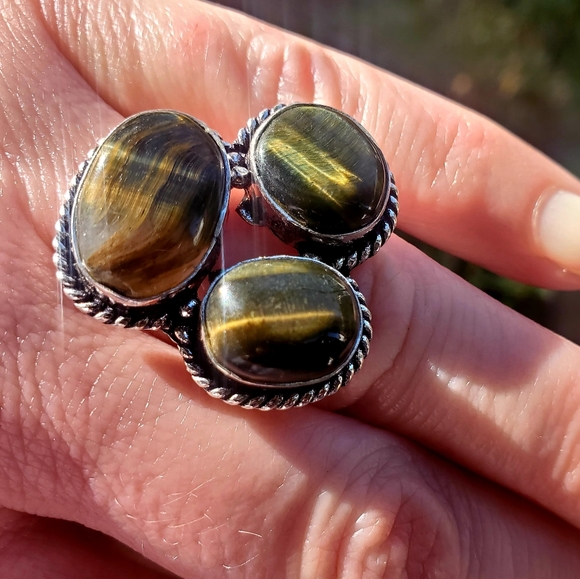 New Tiger Eye 925 Silver Ring. - Picture 8 of 16